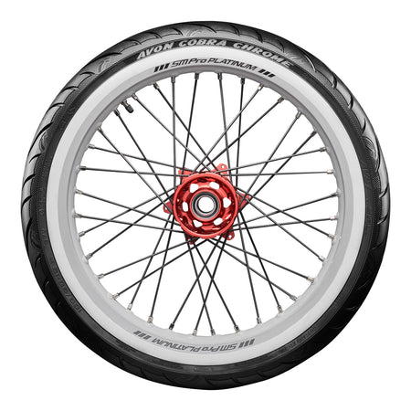 Avon Cobra Chrome MT90B16 (130/90B16) White Wall Front Tyre (74H Rating) AV91