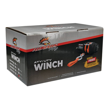 ALL BALLS 4 BOLT WINCH 6000LB with 33FT SYNTHETIC ROPE