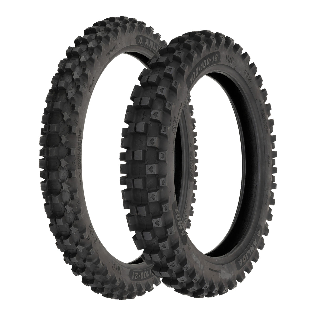 Anlida AM01 Tyre Set 80/100-21 Front & 120/80-19 Rear (NHS)