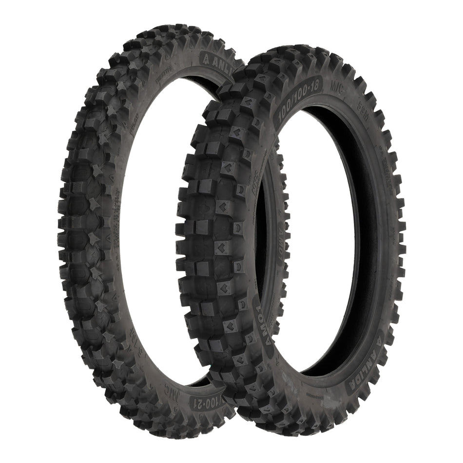 Anlida AM01 Tyre Set 80/100-21 Front & 120/80-19 Rear (NHS)