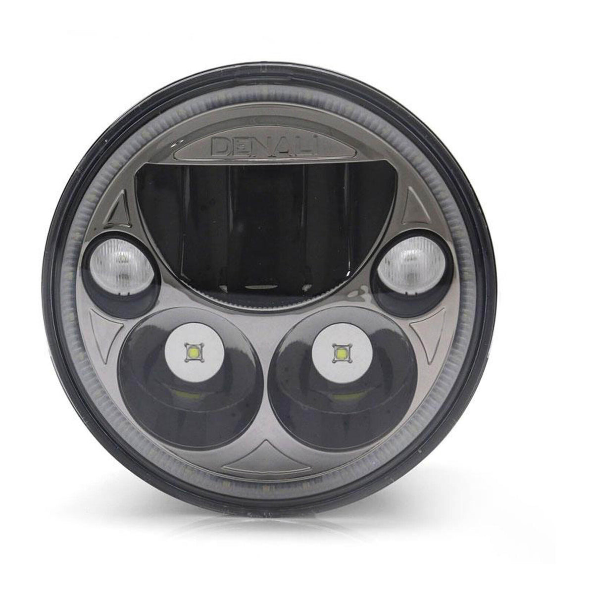 Denali M5 E-Mark LED Headlight Module - 5.75 Round, Black Chrome