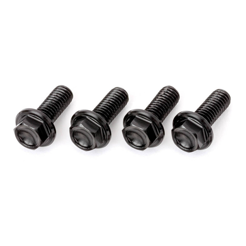 DRC Aluminium M6 Flange Bolts 20mm - Black (4 Pack)