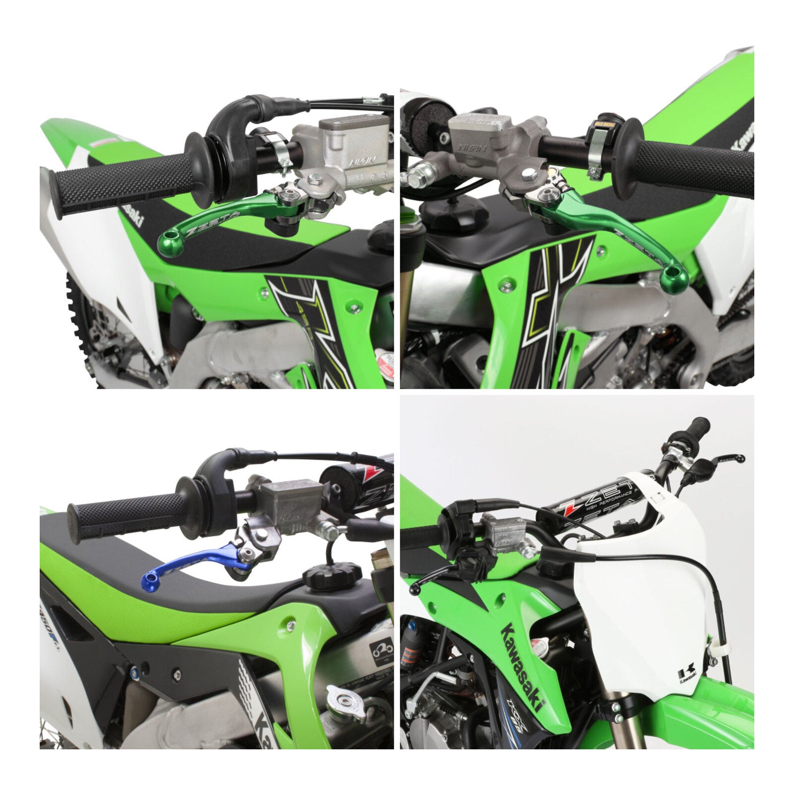 Zeta Pivot Lever Set FP- Kawasaki KX450F '24- - Green