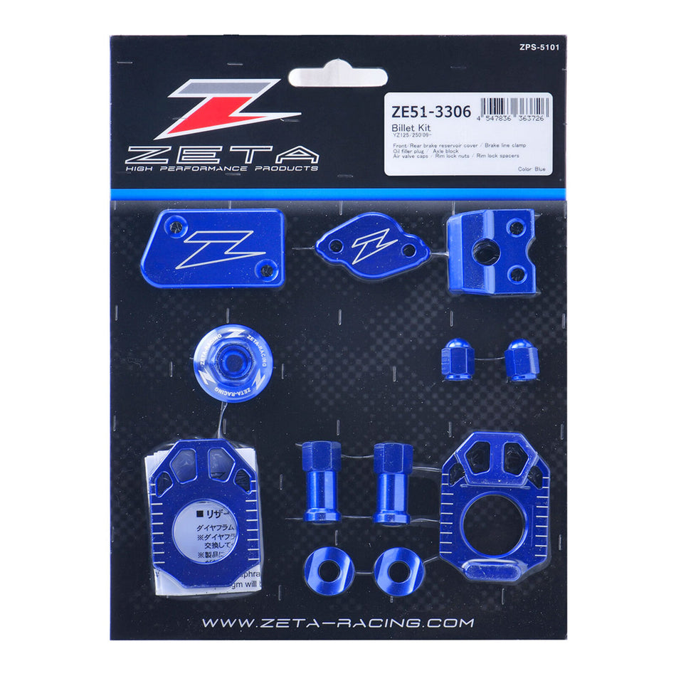 Zeta Billet Kit- Yamaha YZ125/YZ250 '09- - Blue