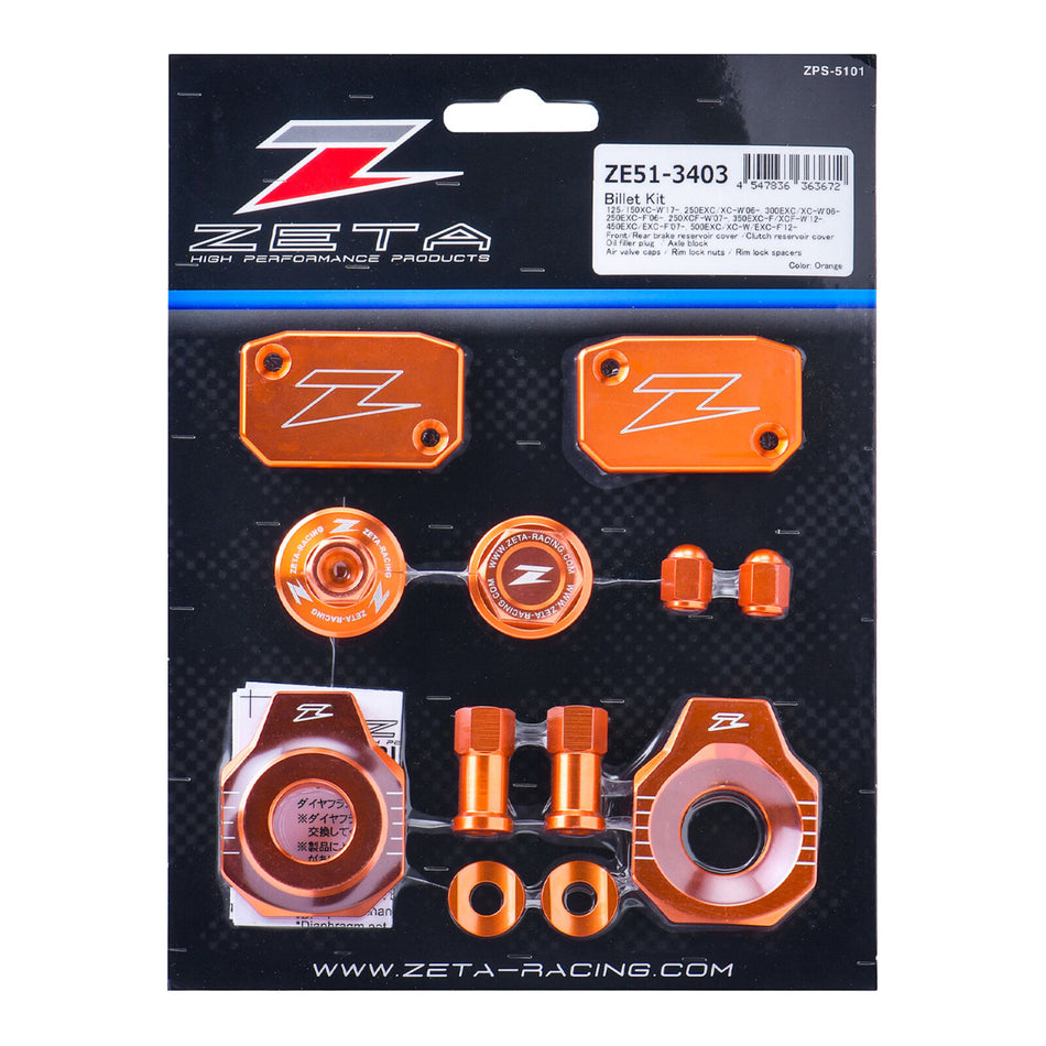 Zeta Billet Kit- KTM EXC/EXC-F - Orange