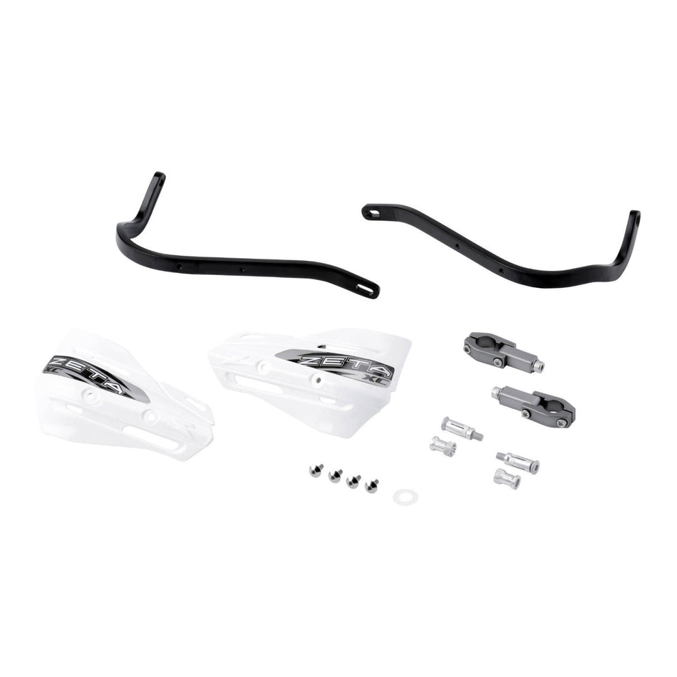 Zeta Armour XC Handguard Kit for 22.2mm Handlebars - Black / White