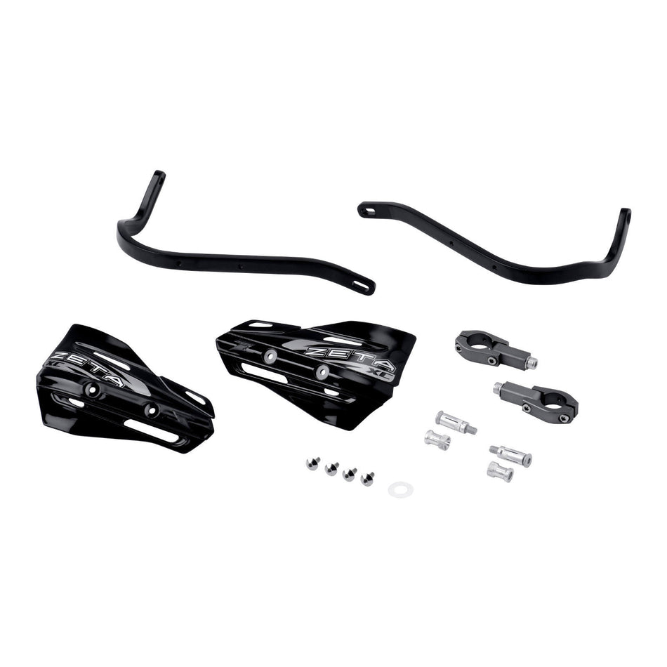 Zeta Armour XC Handguard Kit for 28.6mm Handlebars - Black / Black