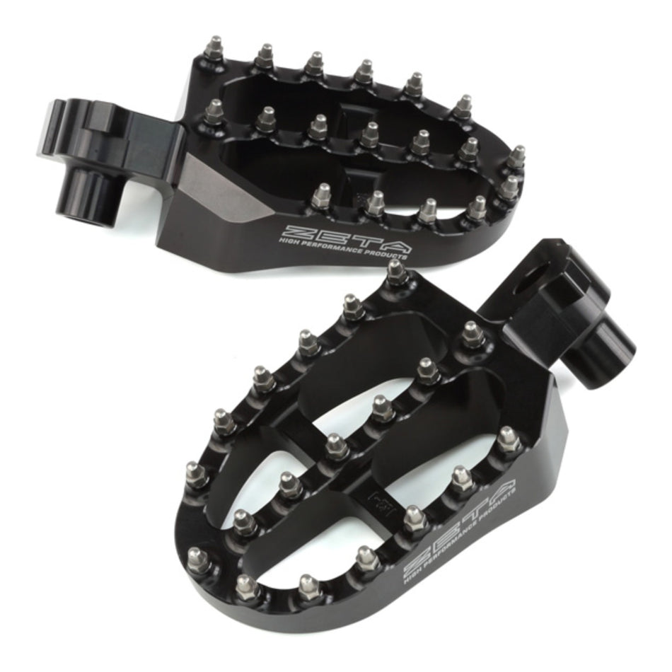 Zeta Aluminium Foot Pegs - Yamaha YZF250 / YZF450, YZ125 / YZ250 - Black