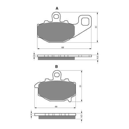 GOLDfren Brake Pads Sintered Sports GF093 - S3 ( PH124 )