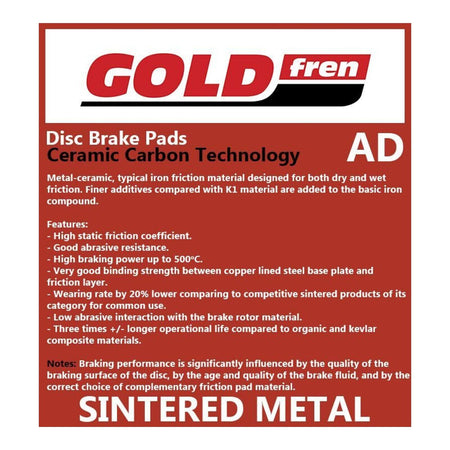 GOLDfren Brake Pads GF115 - AD