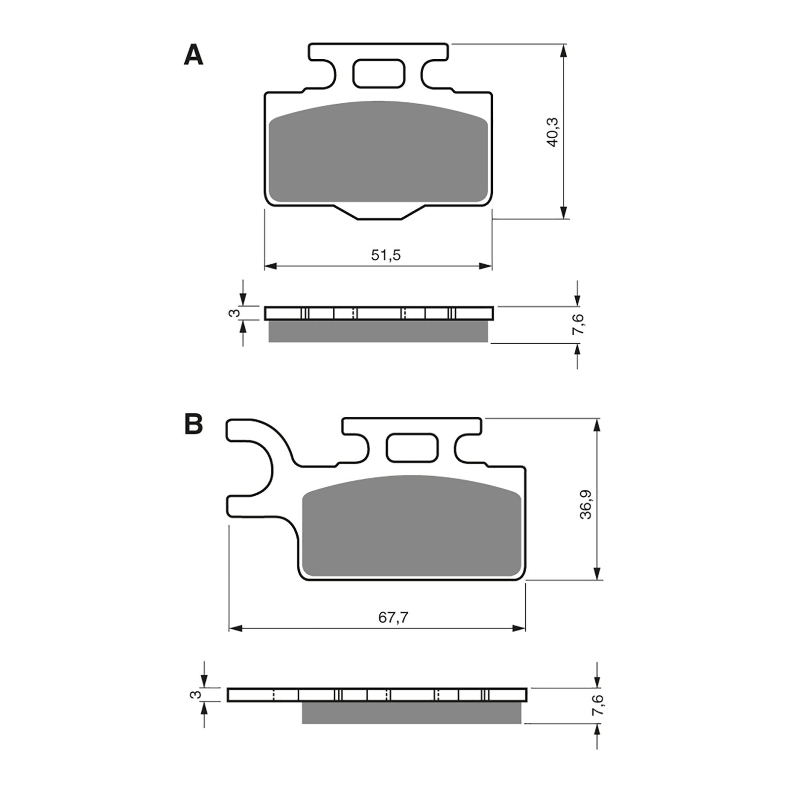 GOLDfren Brake Pads Off-Road Racing GF167 - K5 ( PR282 )