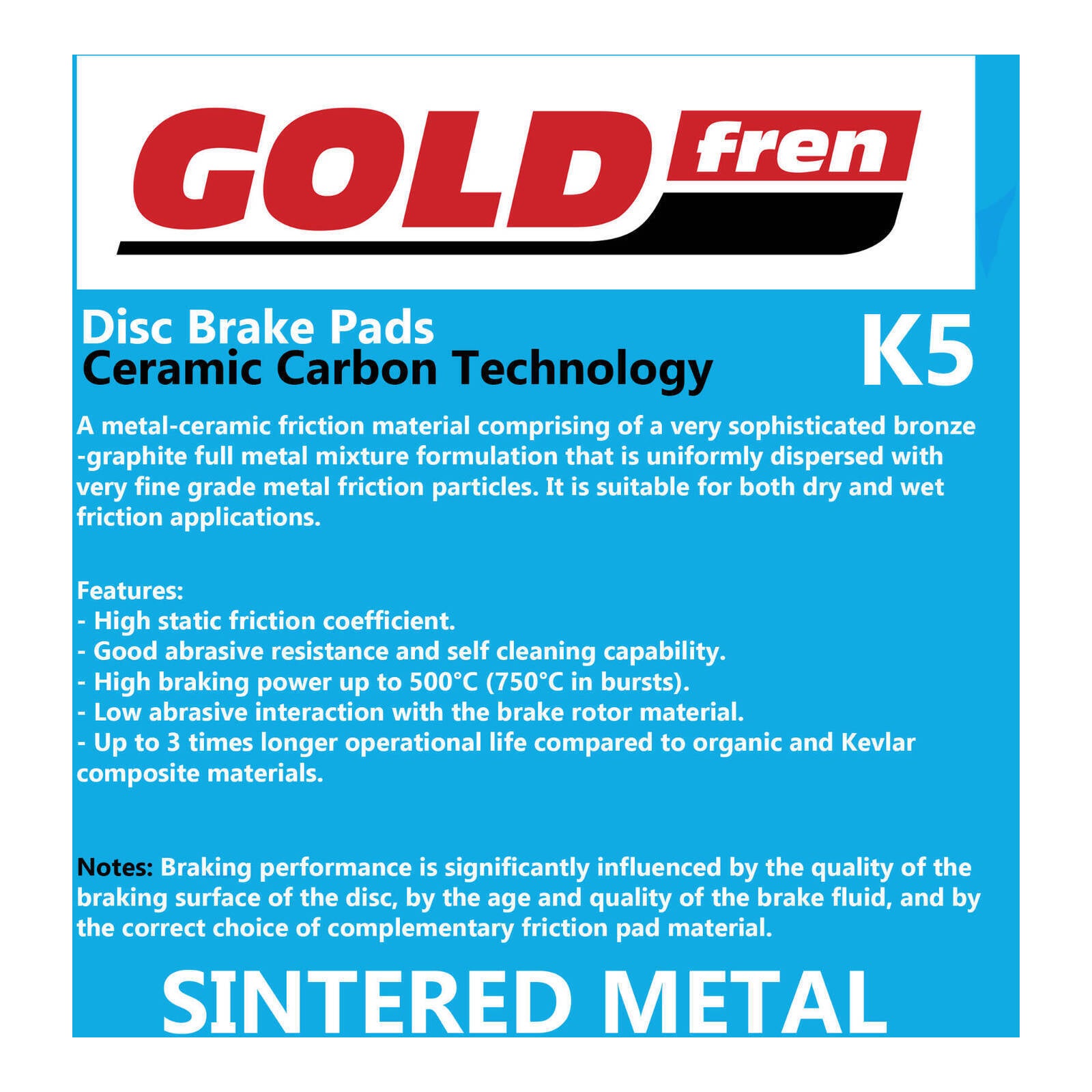GOLDfren Brake Pads Off-Road Racing GF243 - K5 ( PR330 )