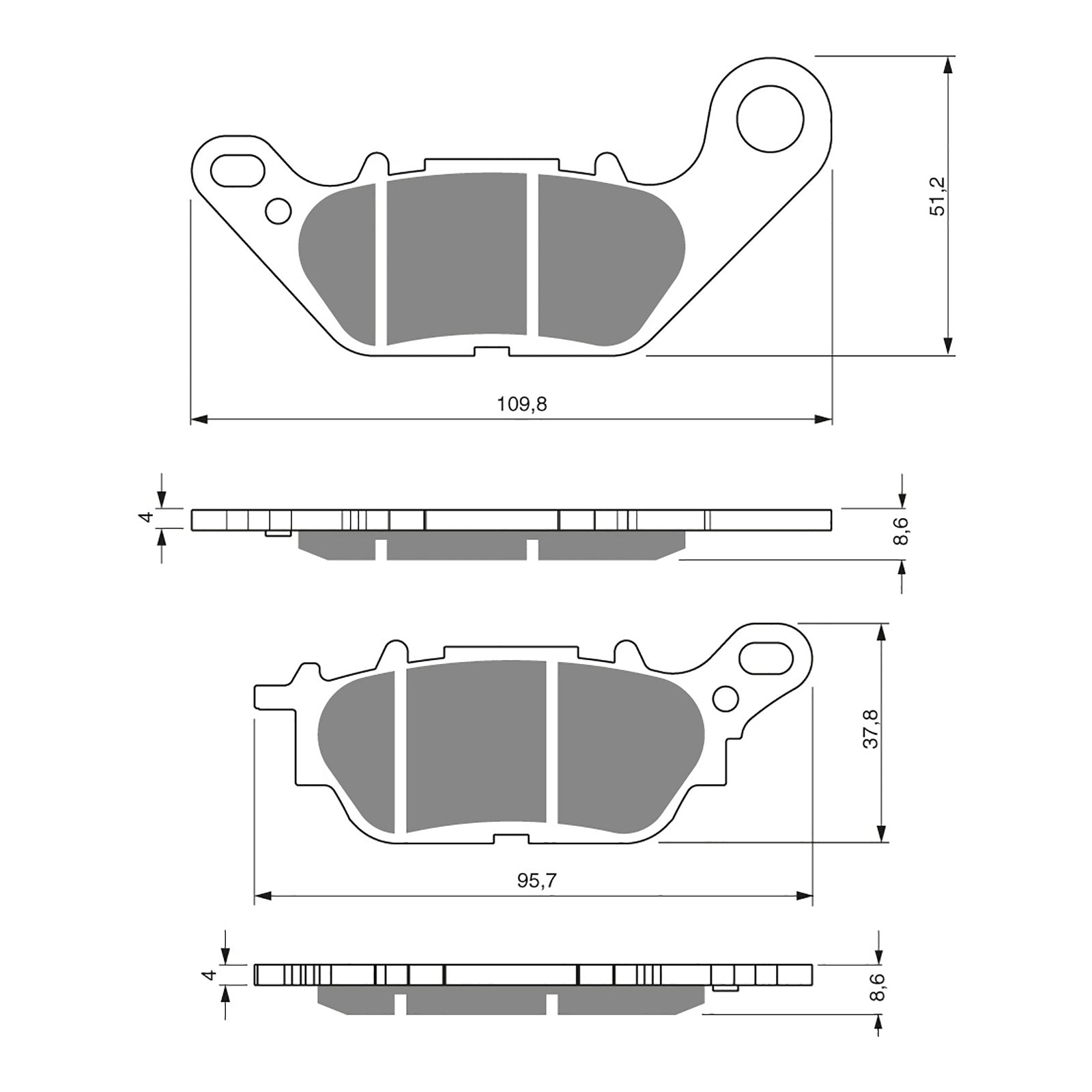 GOLDfren Brake Pads GF264 - S3 ( P404SC )