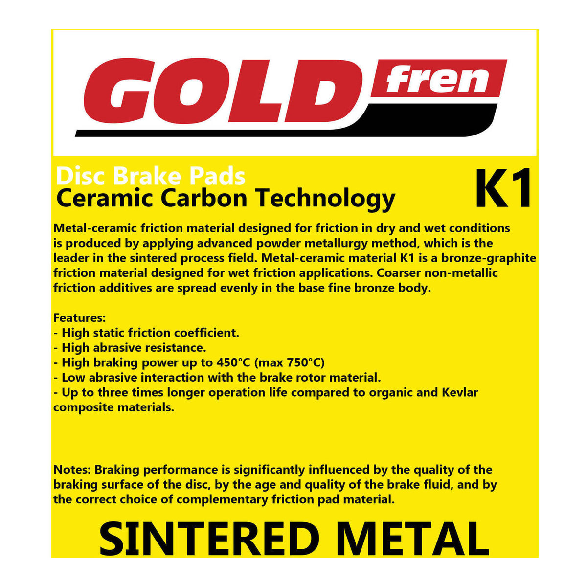 GOLDfren Brake Pads GF309 - K1