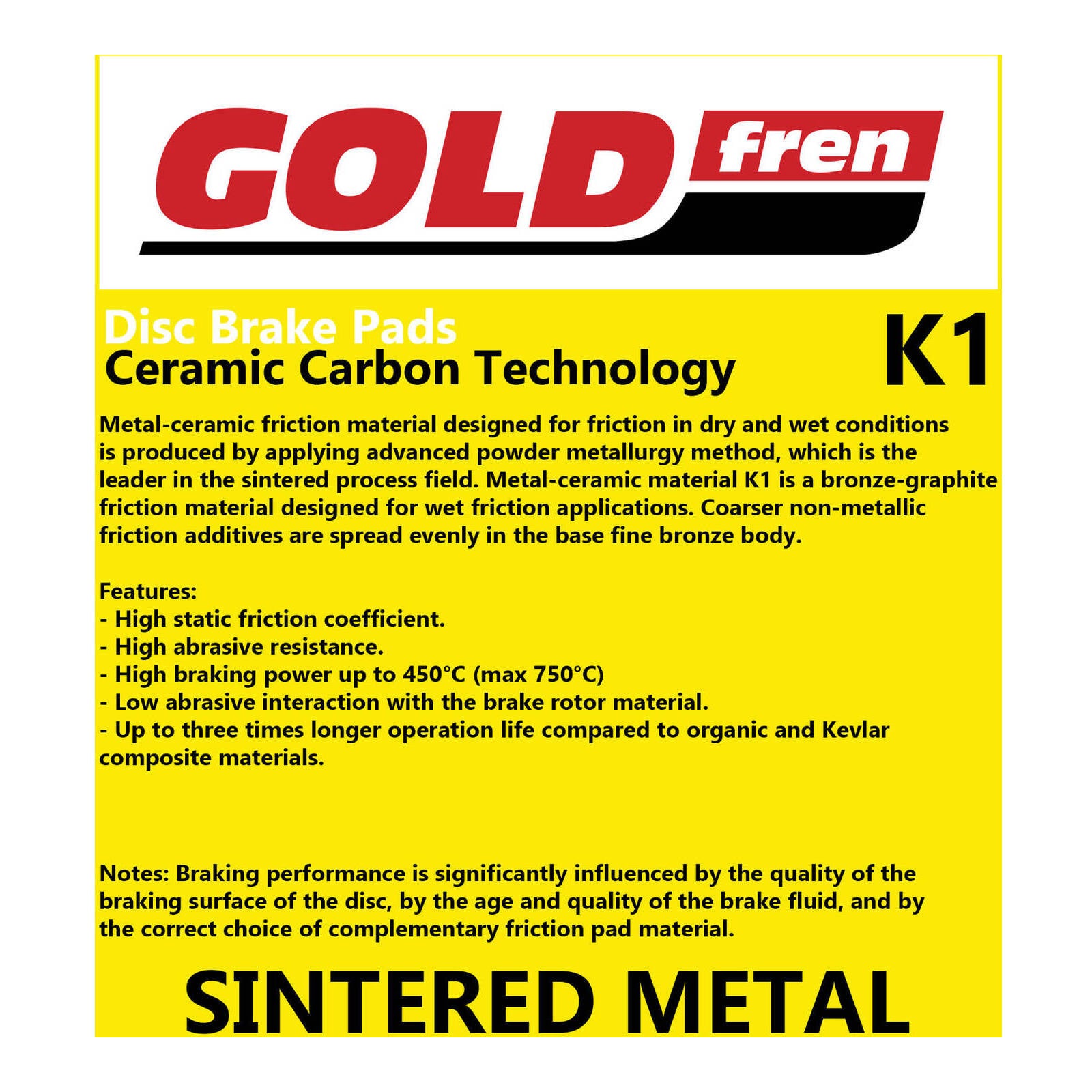 GOLDfren Brake Pads GF375 - K1