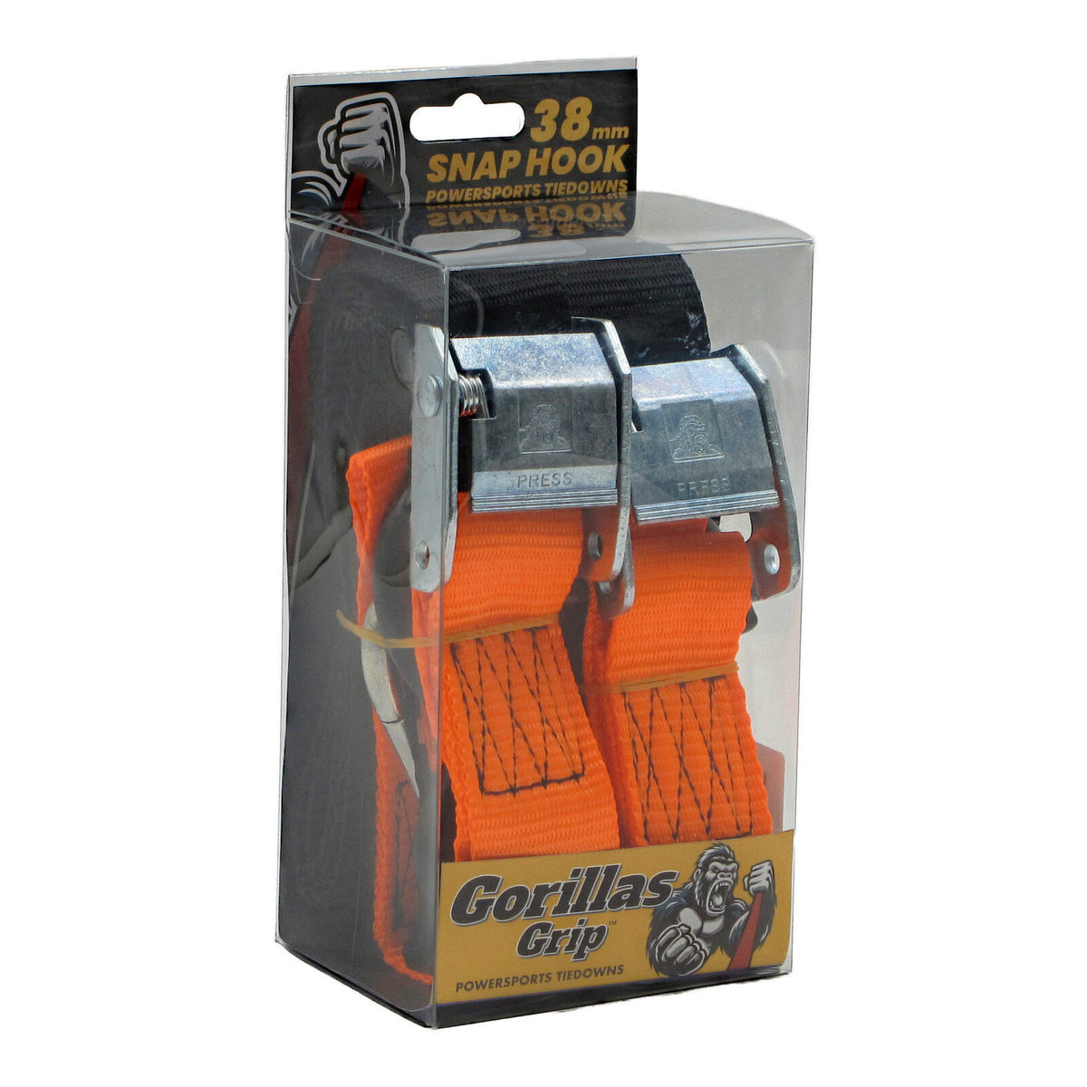 Gorillas Grip Tie Down 38mm S-Hook - Black / Orange Loop