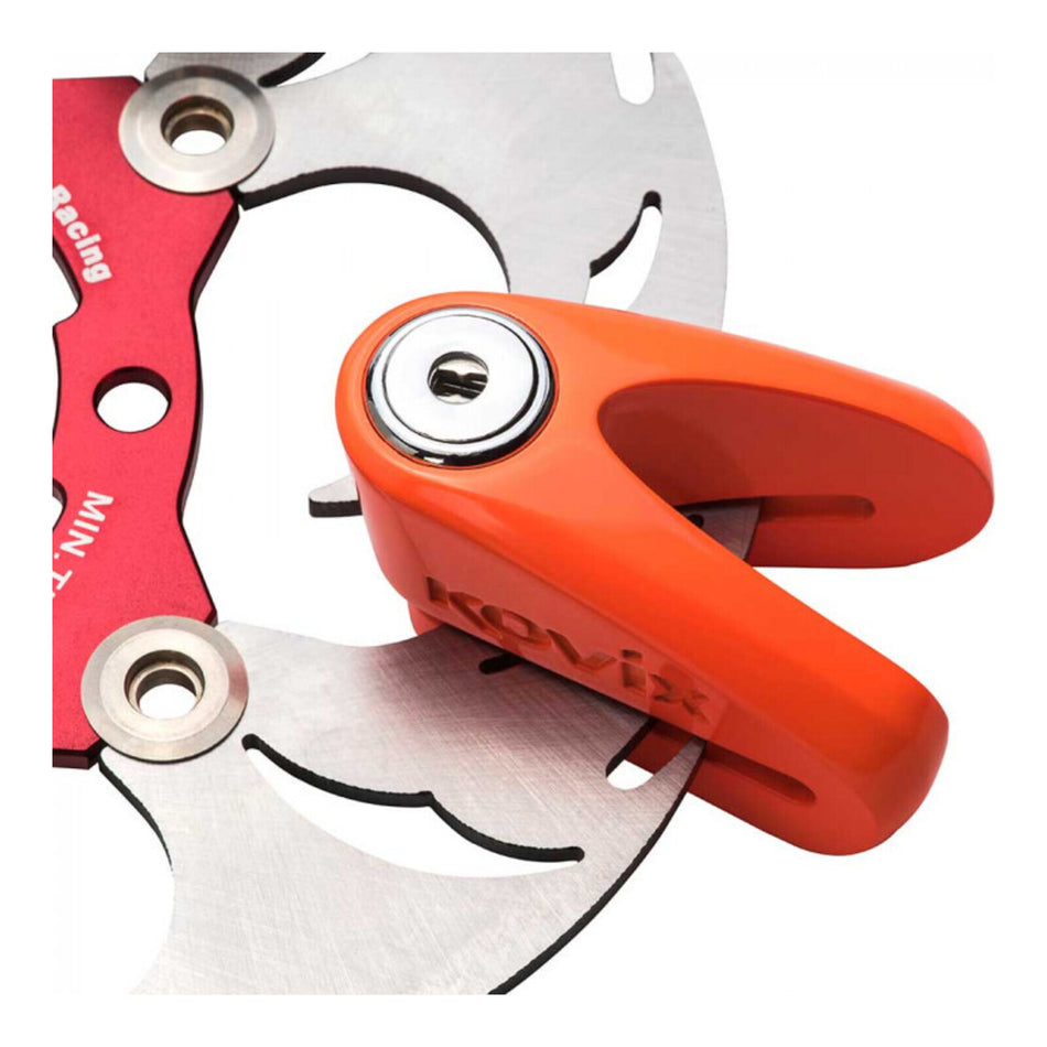 Kovix KV1Z Disc Lock Orange 6mm Pin with Reminder Cable