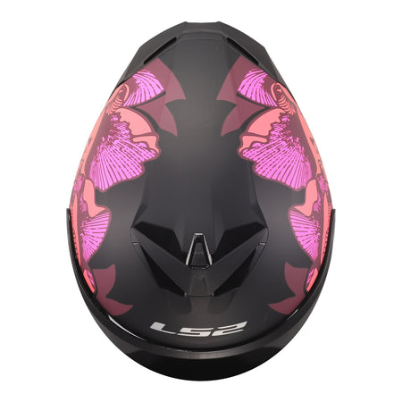 LS2 FF820 Rapid III Popppies Helmet - Black / Pink