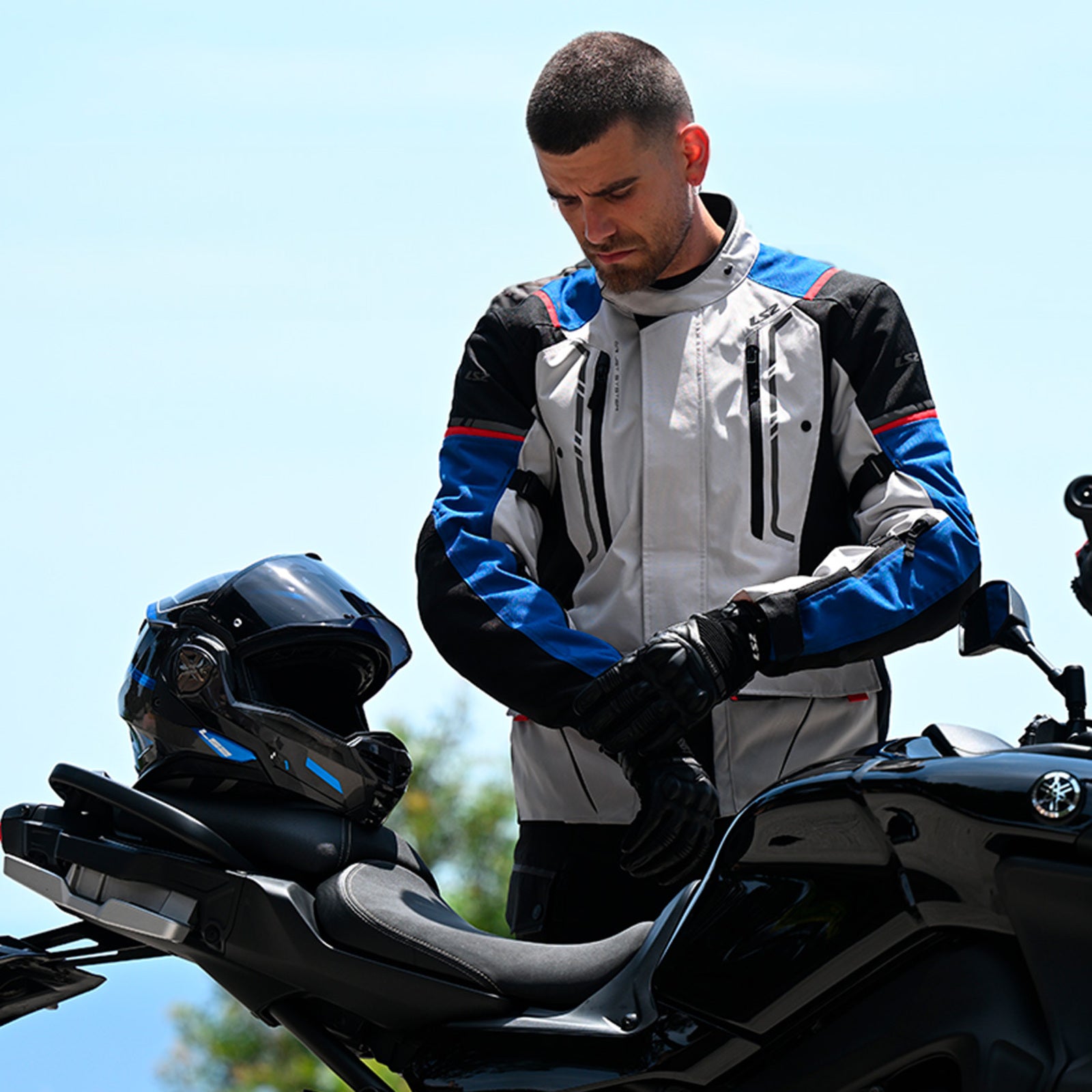 LS2 Narvik Men's Jacket - Grey / Black / Hi-Vis Yellow