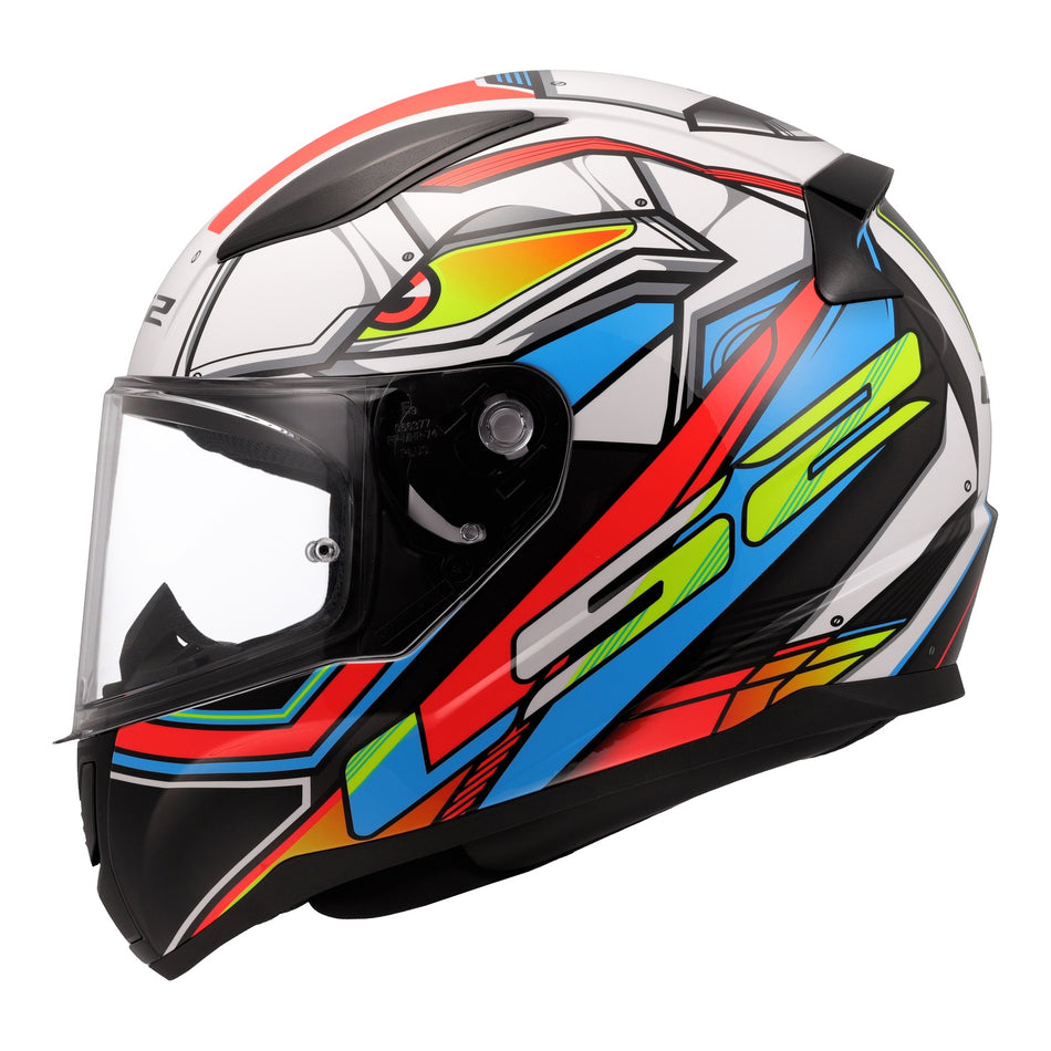 LS2 FF353 Rapid II XDron Helmet - White / Hi-Vis Orange / Blue