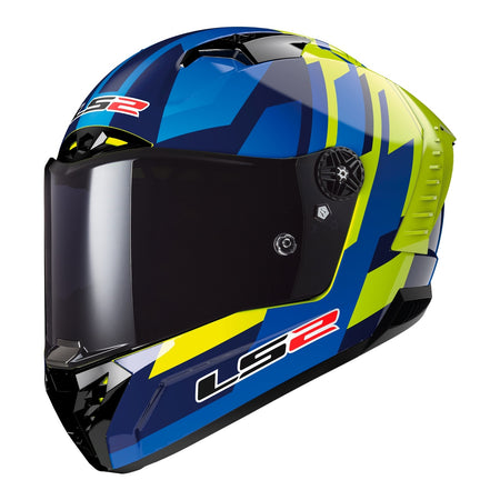 LS2 FF805C Thunder Carbon Gas Helmets - Blue / Hi-Vis Yellow 06