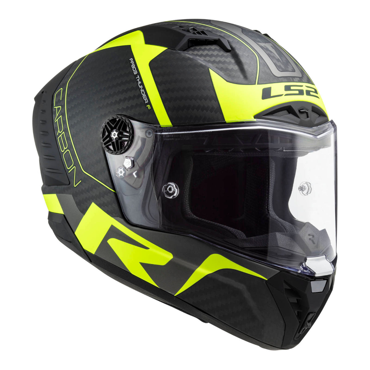 LS2 FF805C Thunder Carbon Helmet -  Matte Carbon / Hi-Vis Yellow