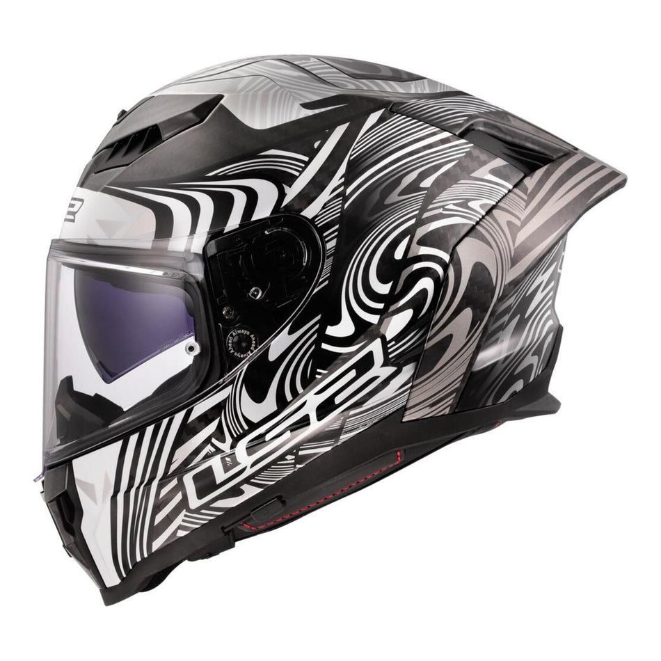 LS2 FF807 Dragon Carbon Enthum Helmet - Black / Silver 06