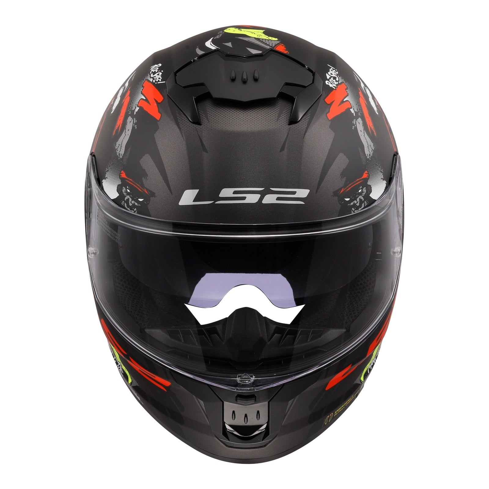 LS2 FF808 Stream II Angry Monkey Helmet - Matte Black / Red 06