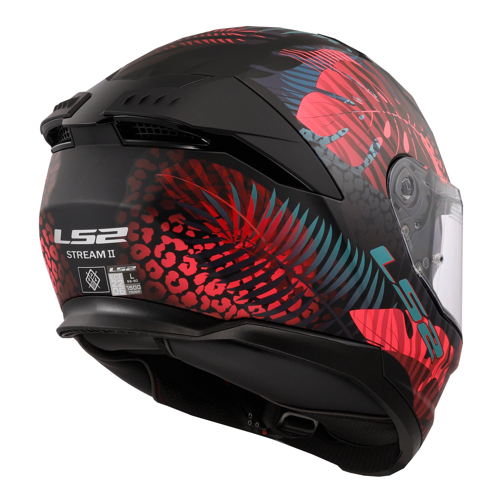 LS2 FF808 Stream II Jungle Helmet - Matte Black / Pink / Blue 06