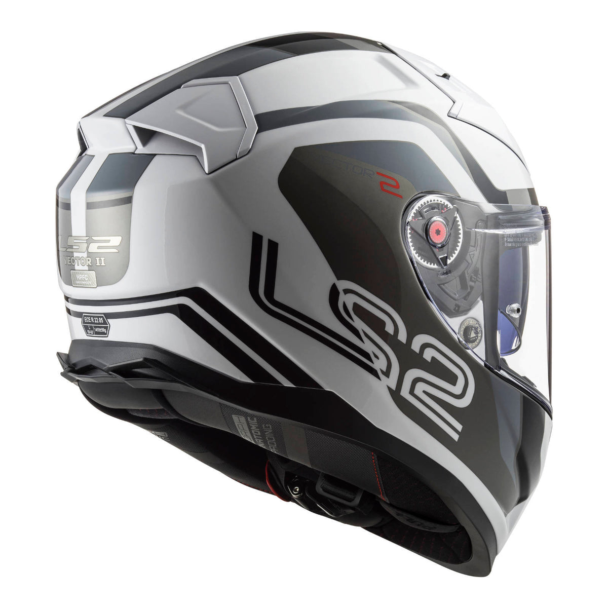 LS2 FF811 Vector II Metric Helmet - White / Titanium / Silver