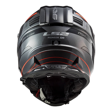 LS2 MX436 Pioneer Evo Knight Helmet - Titanium / Fluro Orange