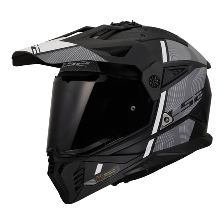 LS2 MX702 Pioneer II Hill Helmet - Matte Black / White 06