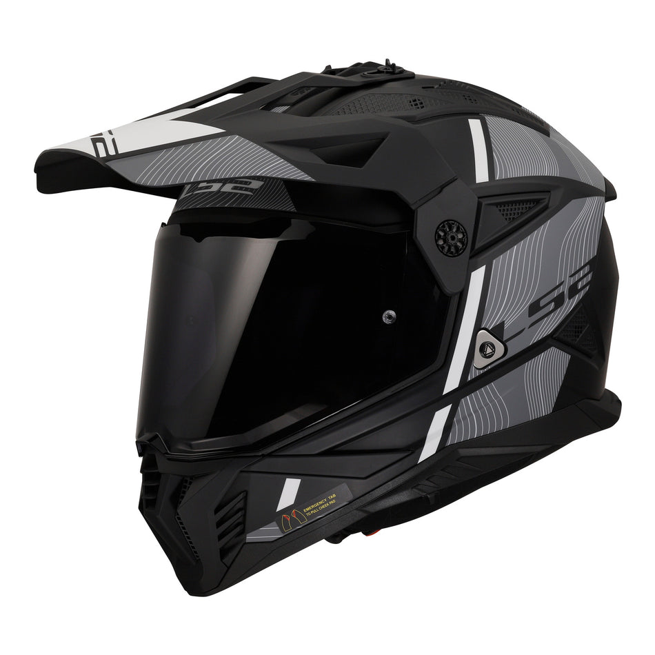 LS2 MX702 Pioneer II Hill Helmet - Matte Black / White 06