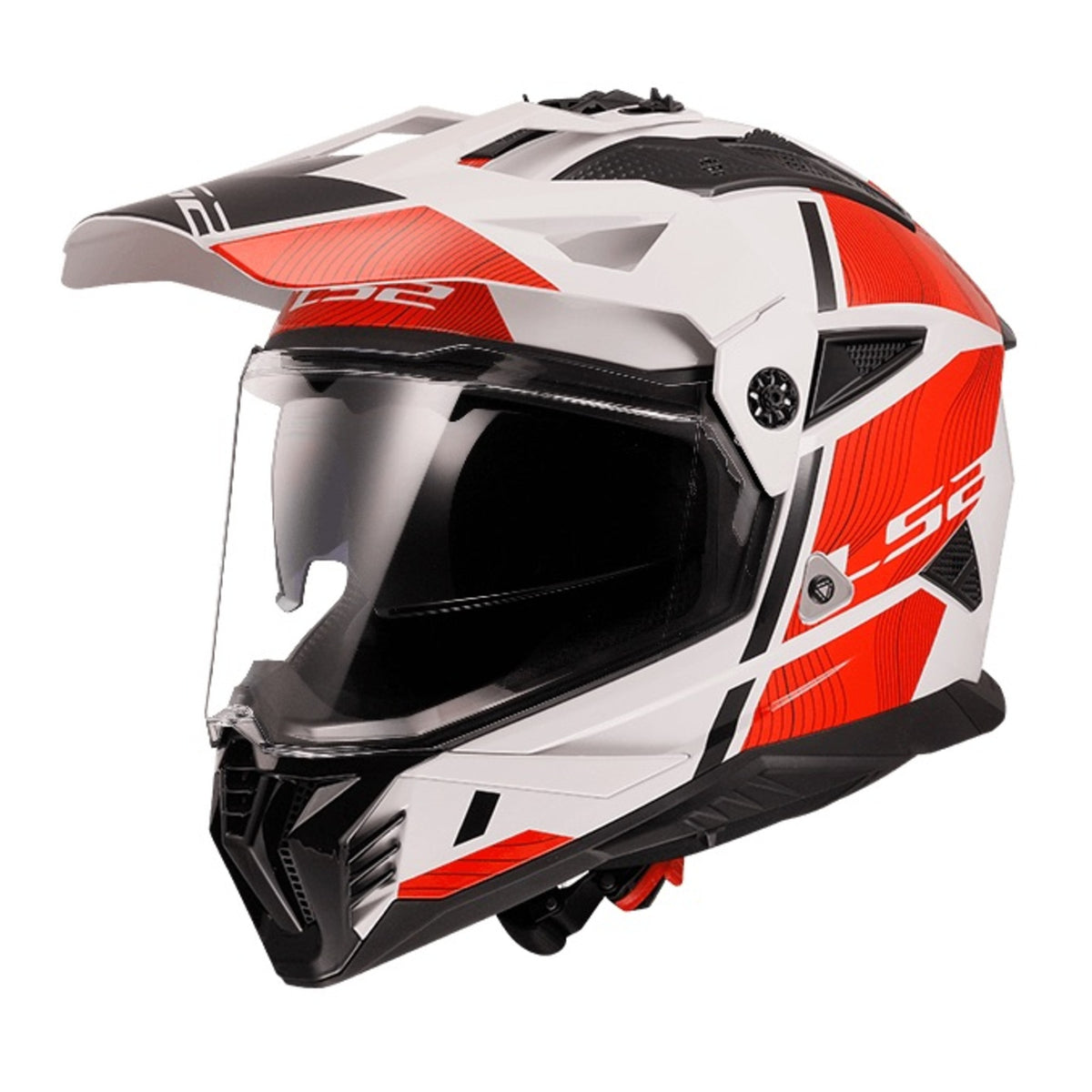 LS2 MX702 Pioneer II Hill Helmet - White / Red