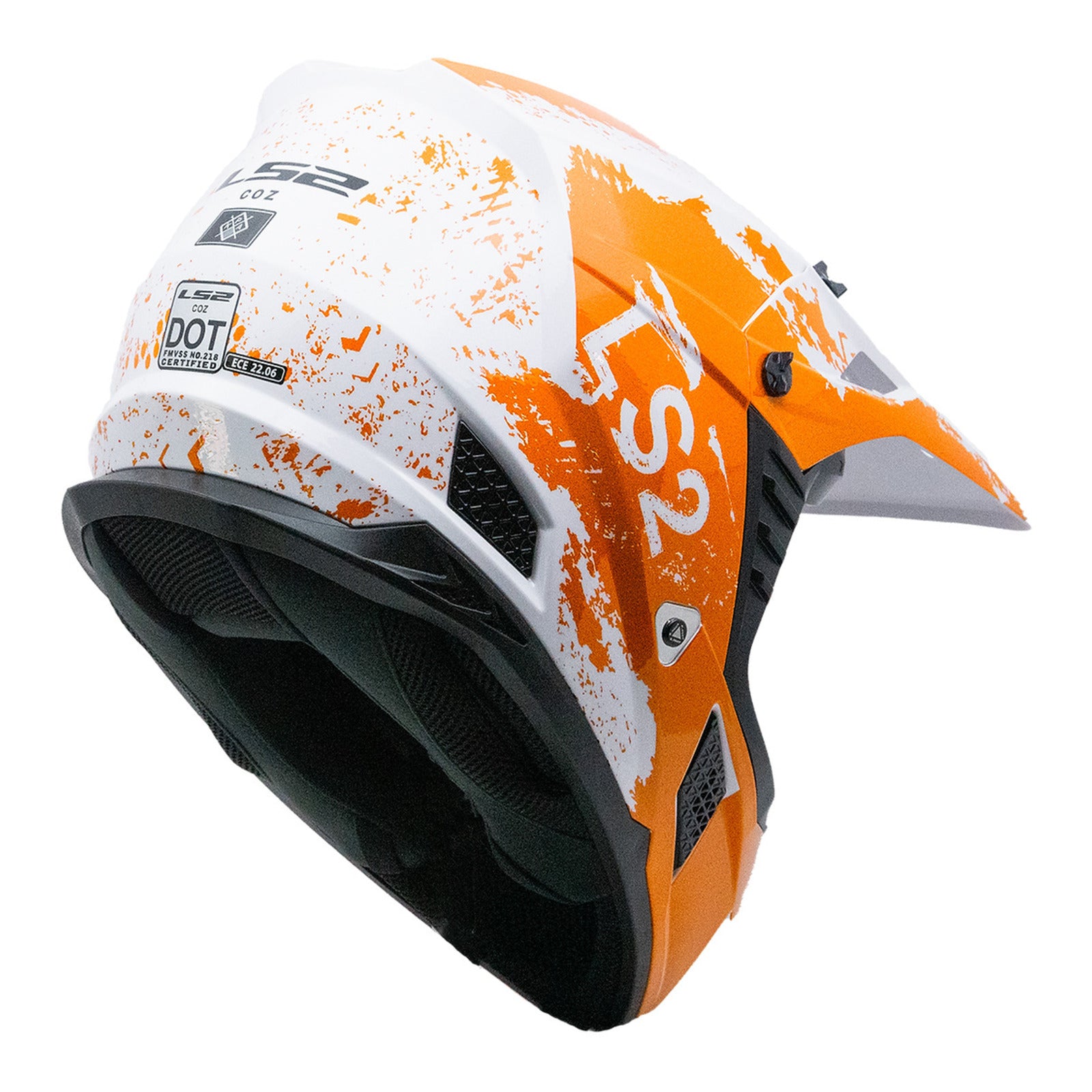 LS2 MX706J COZ Hyde Junior Helmet - Orange / White 06