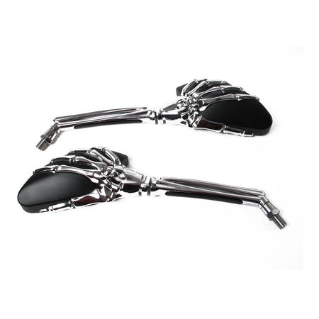 Whites Mirror Universal Skeleton Hand Chrome/Black 10mm (Pair)