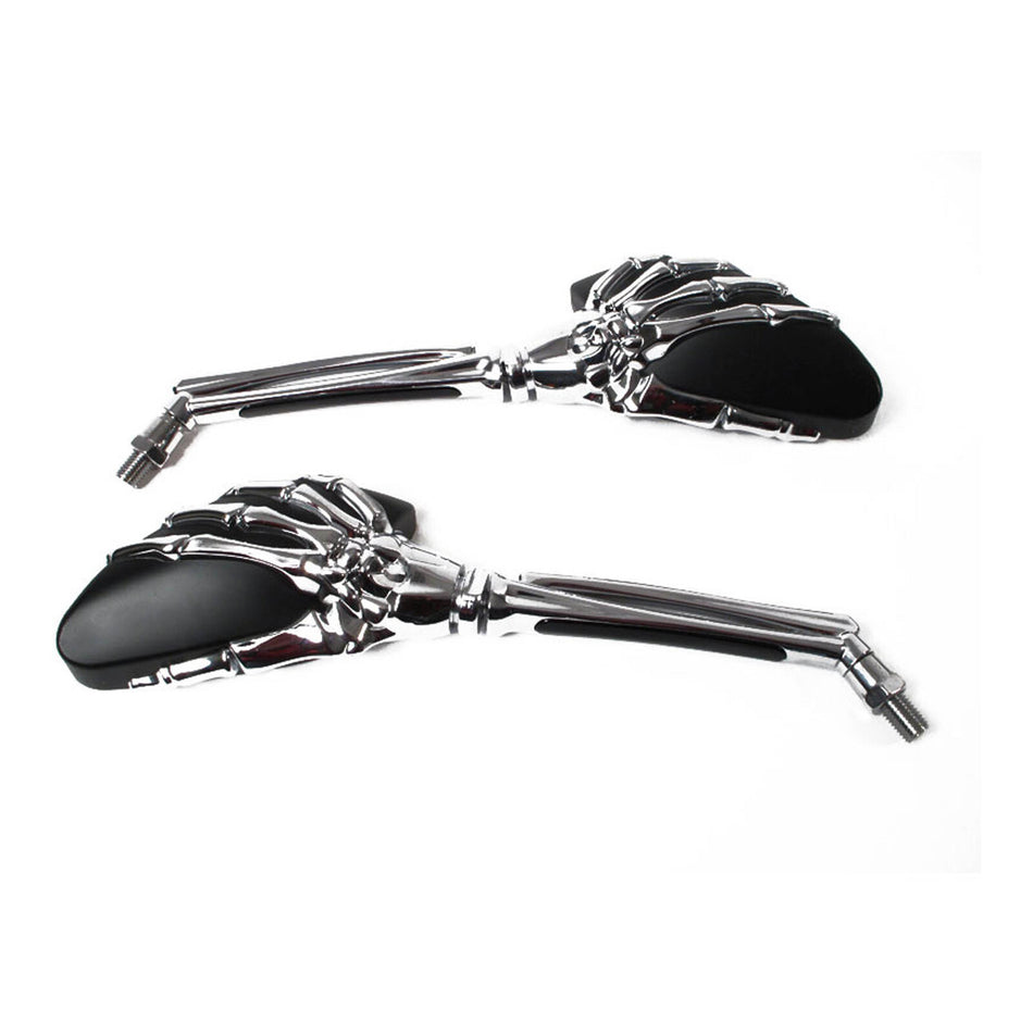 Whites Mirror Universal Skeleton Hand Chrome/Black 10mm (Pair)
