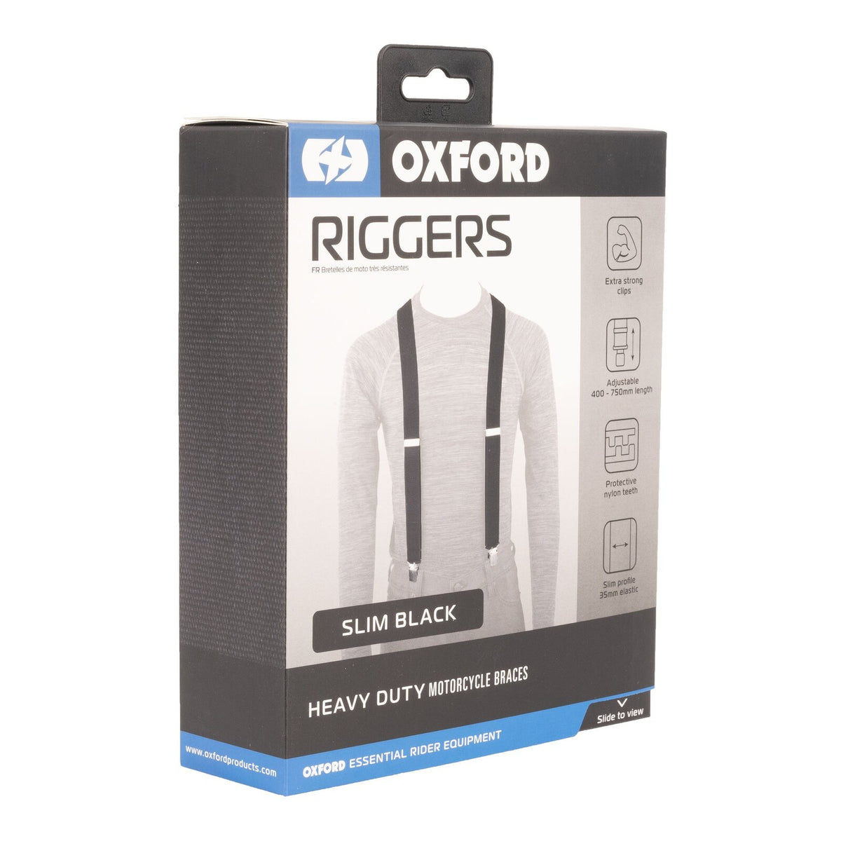 Oxford Riggers Braces Slim Black