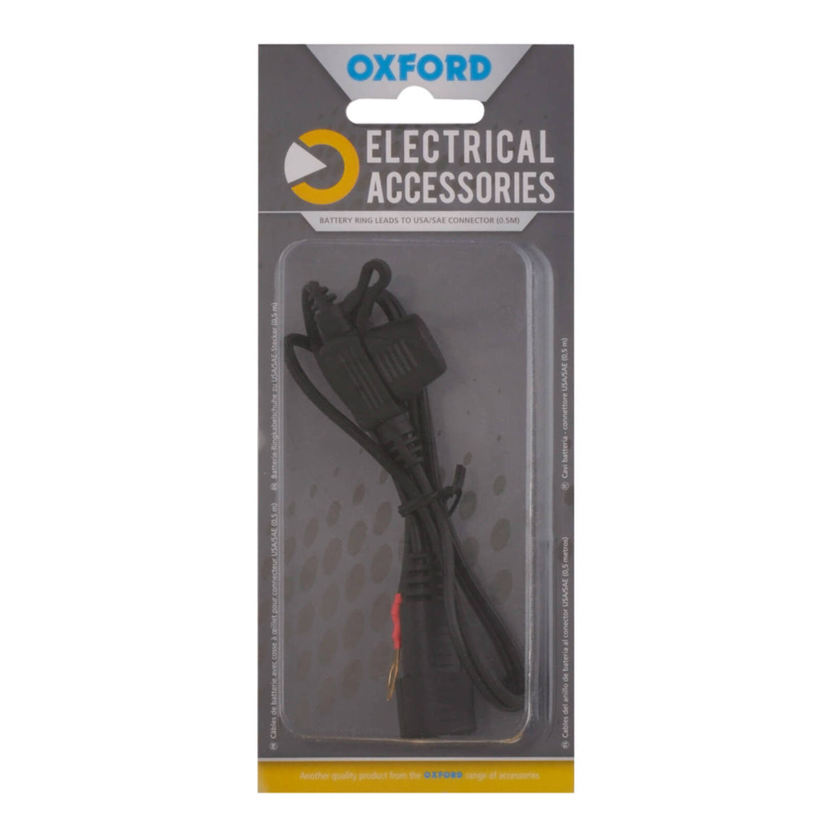 OXFORD BATTERY RING LEADS TO USA/SAE CONNECTOR (0.5MTR LEAD)