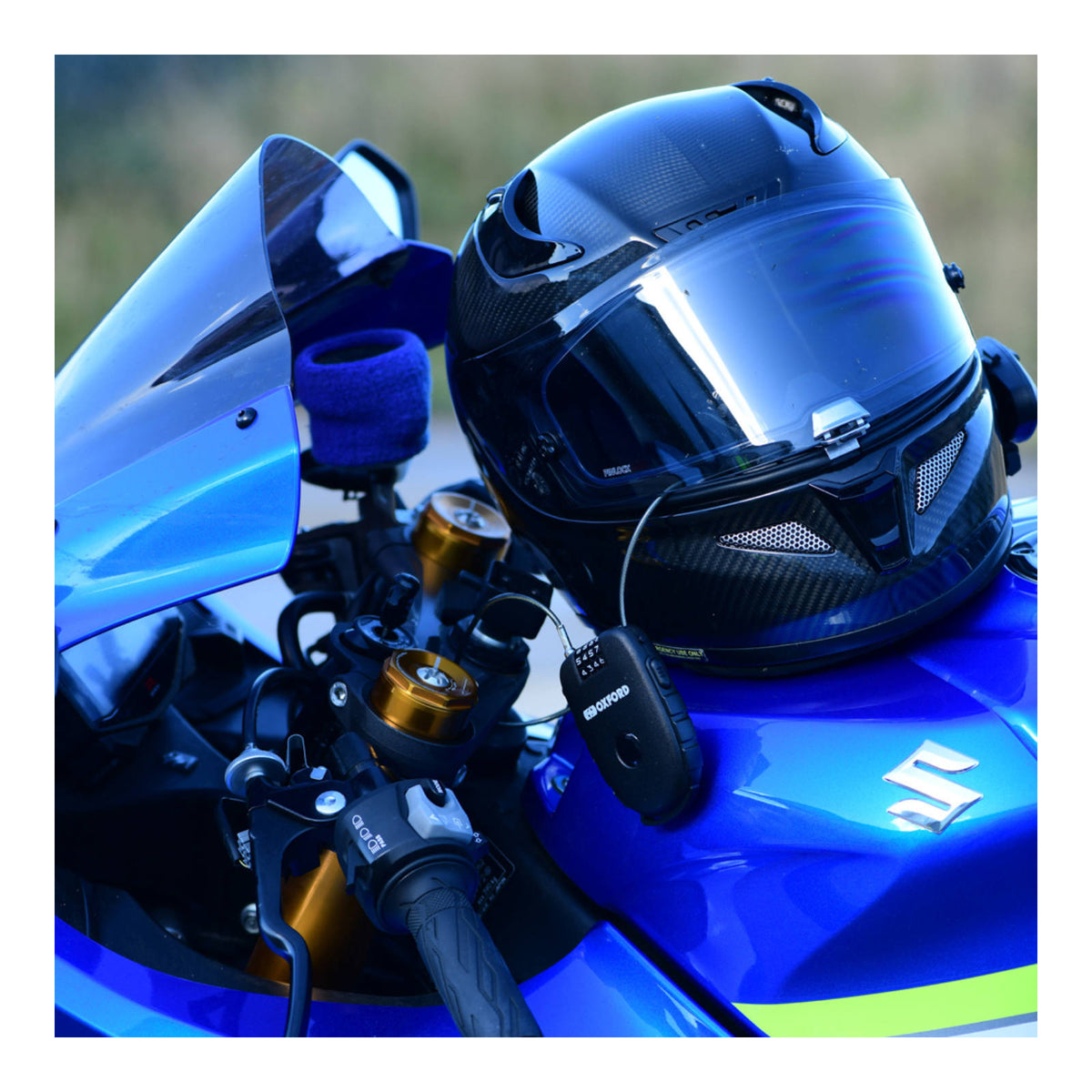 Oxford Retractable Combination Cable Lock 75cm - Black