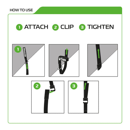 Oxford Atlas G-Hook 17mm X 2.0m Black (Pair)