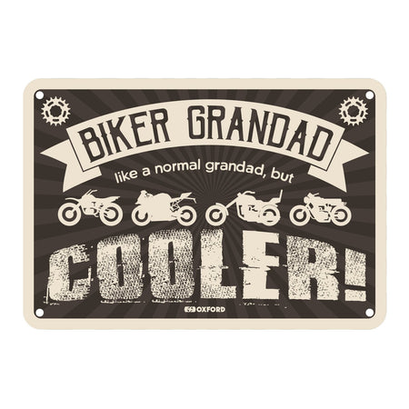 Oxford Garage Metal Sign: Biker Grandad, Like a Normal Grandad, But Cooler