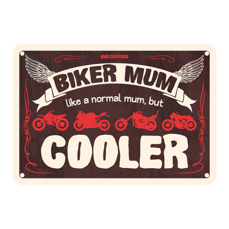Oxford Garage Metal Sign: Biker Mum, Like a Normal Mum, But Cooler