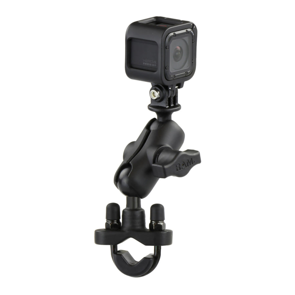 RAM Handlebar U-Bolt Double Ball Mount with Action Camera Adapter