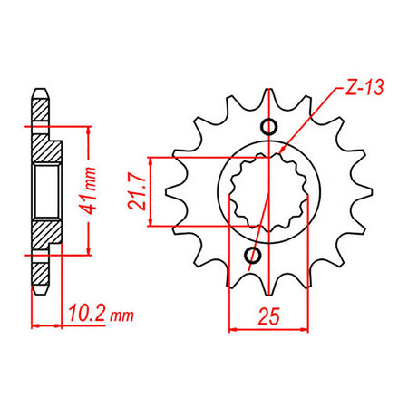 MTX 308 Steel Front Sprocket #520 (10-9MN)