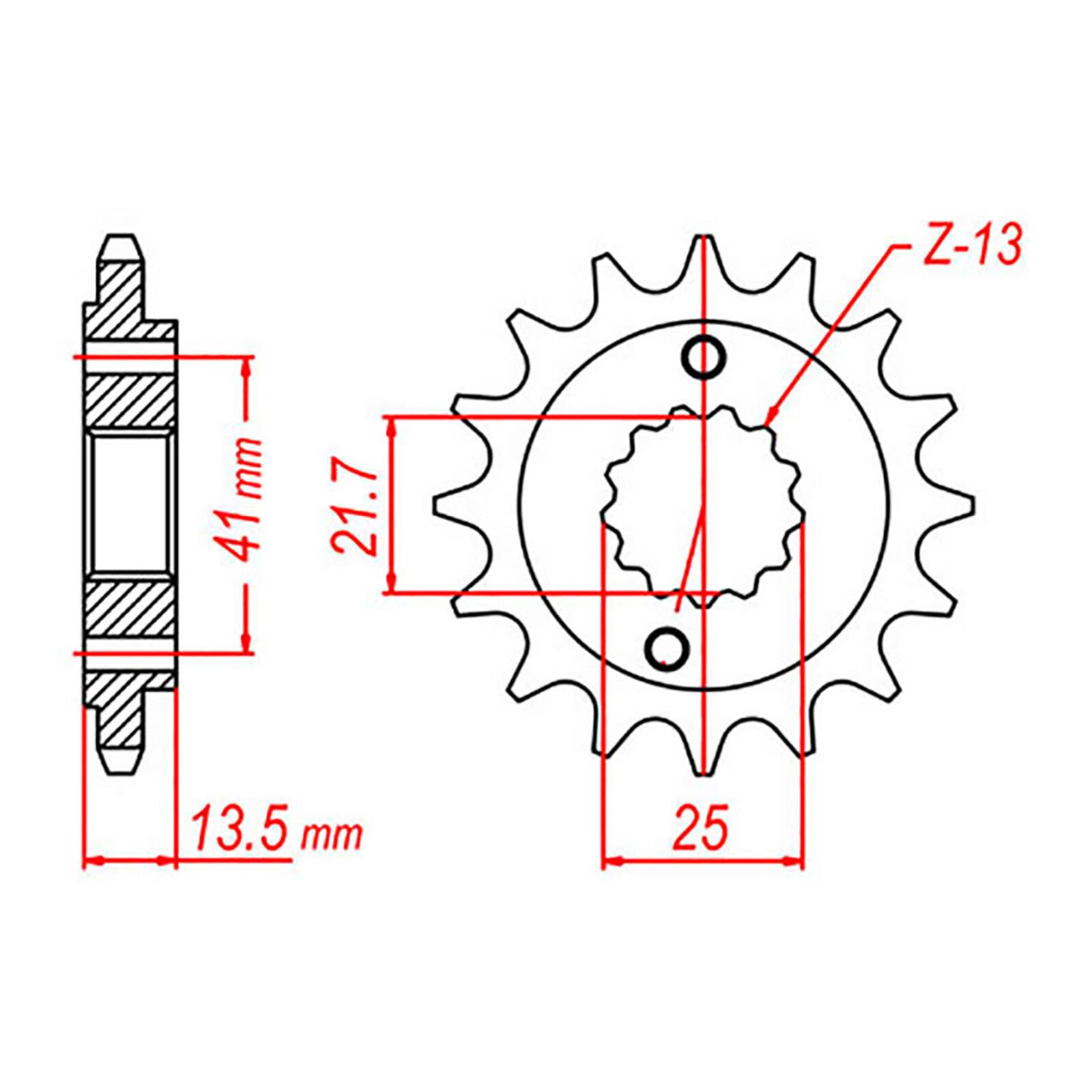 MTX 296 Steel Front Sprocket #525 (10-MN8)