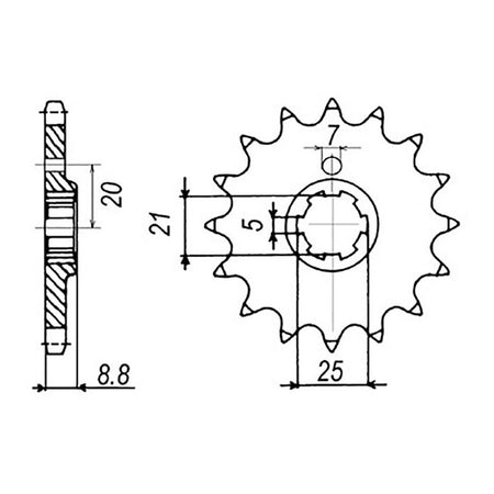MTX 507 (2) Steel Front Sprocket #520 (10-HQ3)