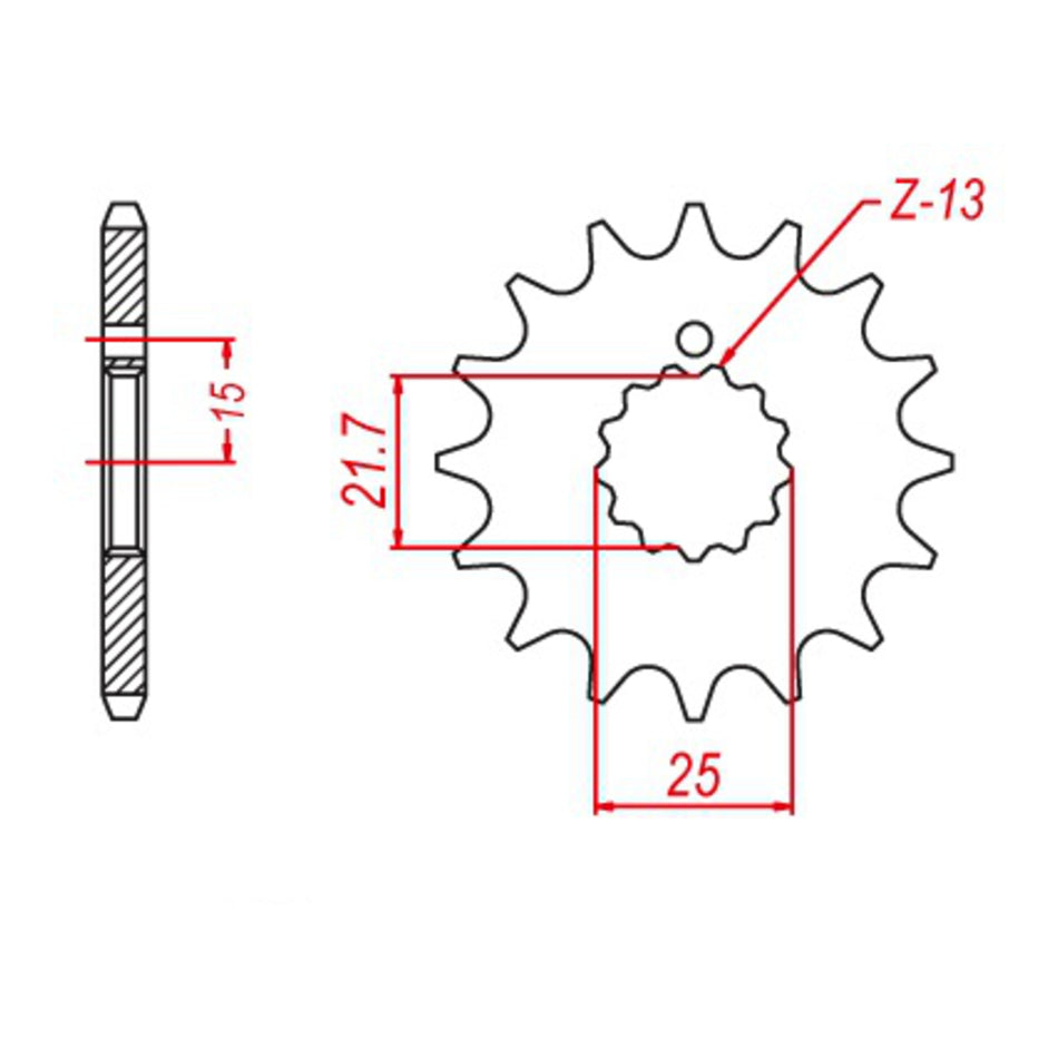 MTX 518 Steel Front Sprocket #630 (15T) (10-001-15)