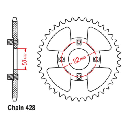 MTX 999 Steel Rear Sprocket #428 (11-459)