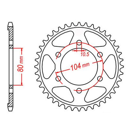 MTX 1489 (2) Steel Rear Sprocket #525 (11-503)